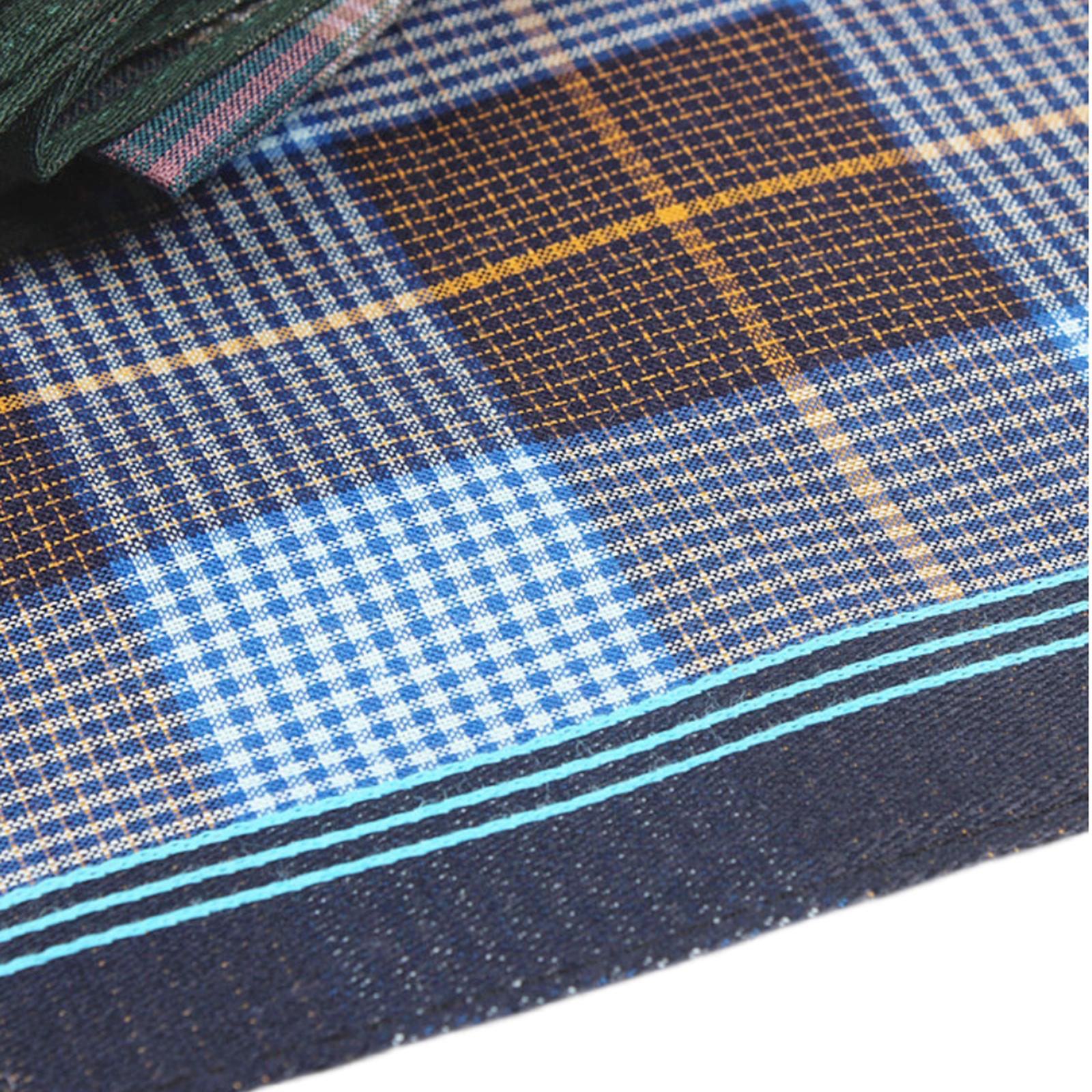 6 Pieces Plaid Cotton Handkerchief Hankies Gift Set Comfortable Universal Unisex Pocket Square for Gents Fathers Wedding