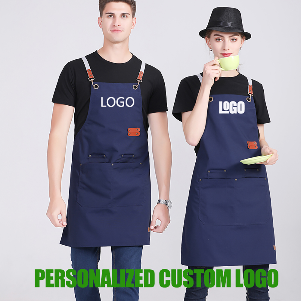 Apron Custom Logo Fee For Print Logo Kitchen Apron Chef Work BBQ Restaurant Bar Coffee Hairdresser Pet Shop Cloak Waiter Bib