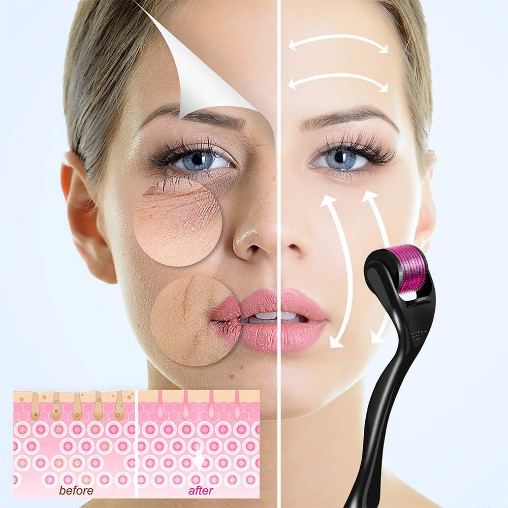 DRS 540 Titanium Derma Roller Haargroei Baard Microneedle Roller Huidverzorging Tool Anti Haaruitval Voor Vrouwen en Man Huishouden