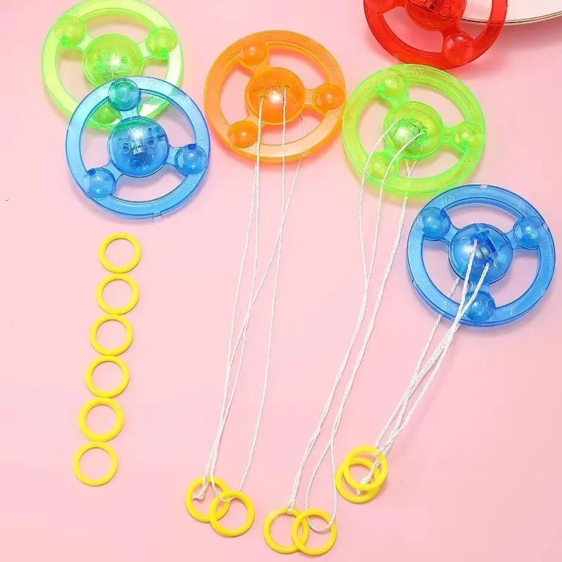3/6/9 pièces nouveau lumineux main tirer lumineux clignotant corde volant jouet lumière LED jouet nouveauté enfants volant Flash Gyro cadeau jouets