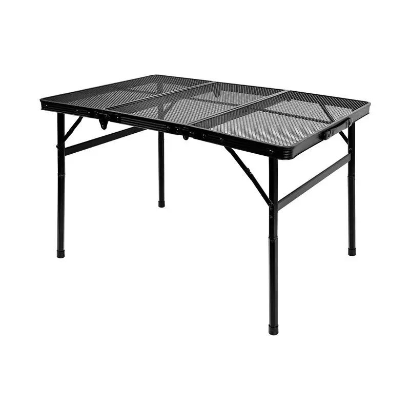 Camping Table Iron Mesh Folding Table Portable Outdoor Camping With Lifting Shelf Aluminium Alloy Dining Table