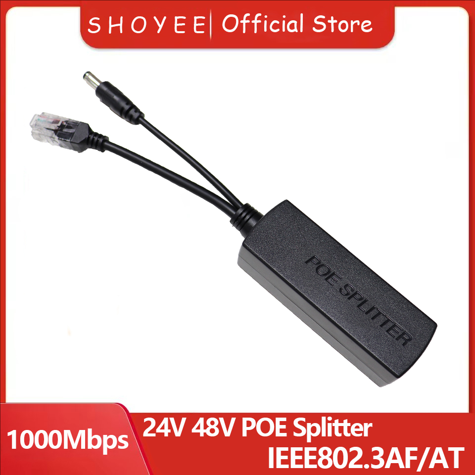 Neuer POE-Splitter 24 V/48 V auf 12 V/5 V IEEE 802.3af-Ausgang Power Over Ethernet Splitter-Adapter Sicherheitssystem (Plug and Play)