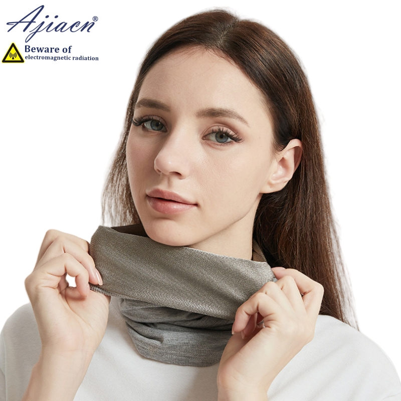 Bufanda con forro de fibra de plata 100% antiradiación, protección para tiroides, cubierta para bufanda, ordenador, teléfono móvil, mascarillas protectoras EMF
