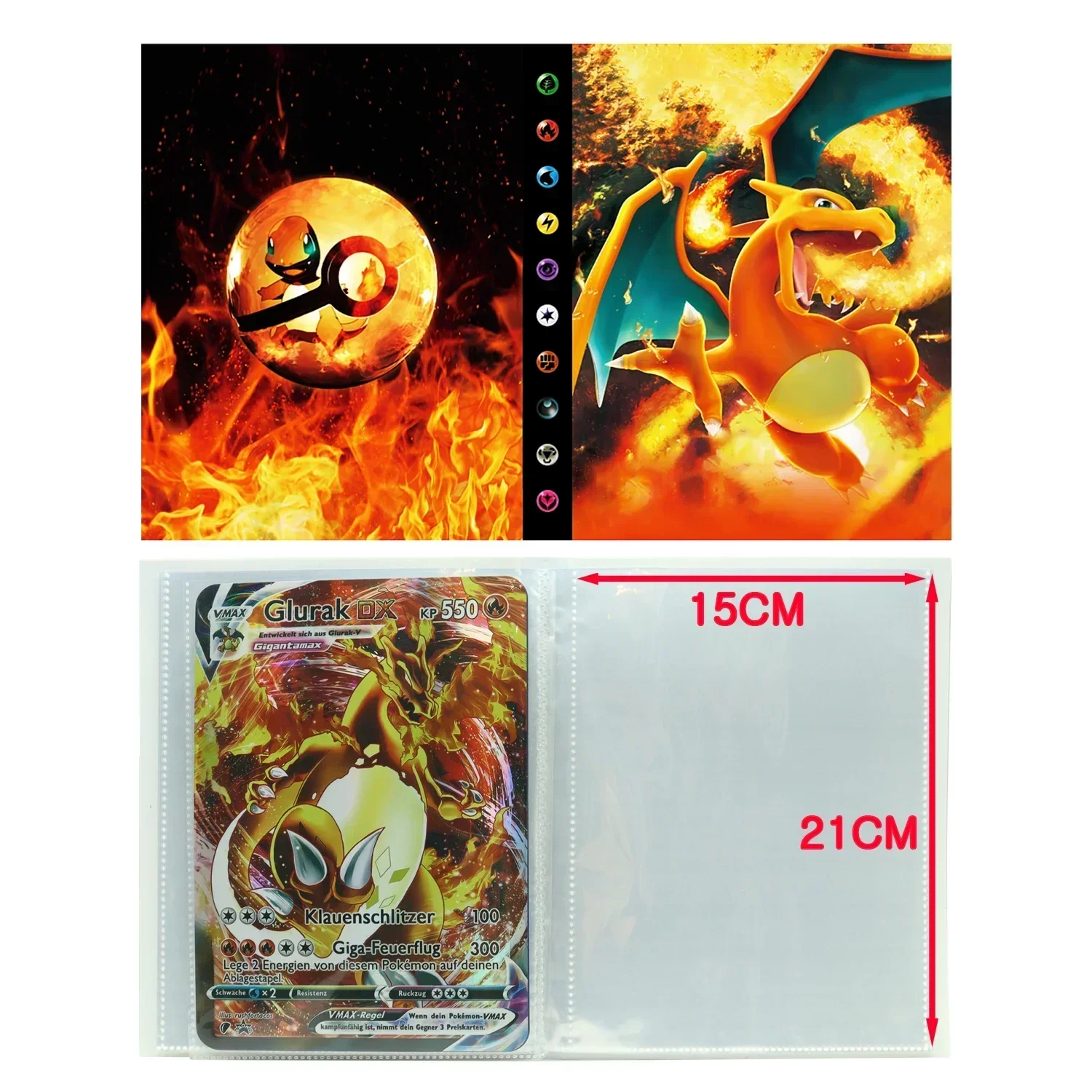 Tarjetas de Pokémon de gran tamaño, tarjetas con letras Jumbo Vmax Vstar GX Arceus Pikachu Charizard, tarjeta rara súper brillante, regalo de cumpleaños
