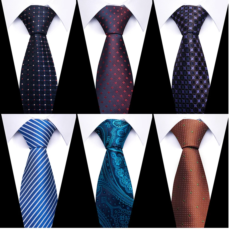 Marque 100% soie cravate Gravatas mode en gros tissé 8 cm soie cravate accessoires de mariage bleu homme point ajustement groupe fête bureau