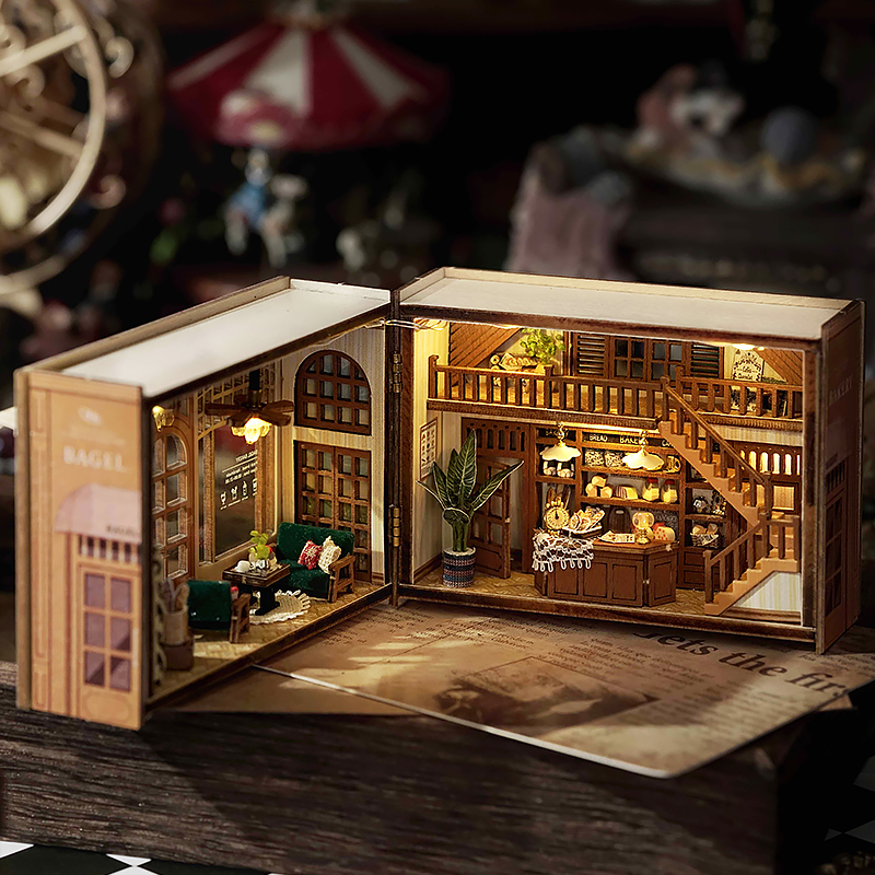DIY miniaturowy domek dla lalek 3D Puzzle mały dom montaż zestaw modeli do budowania zabawki dom z oświetleniem meblowym drewniane rzemiosło prezenty