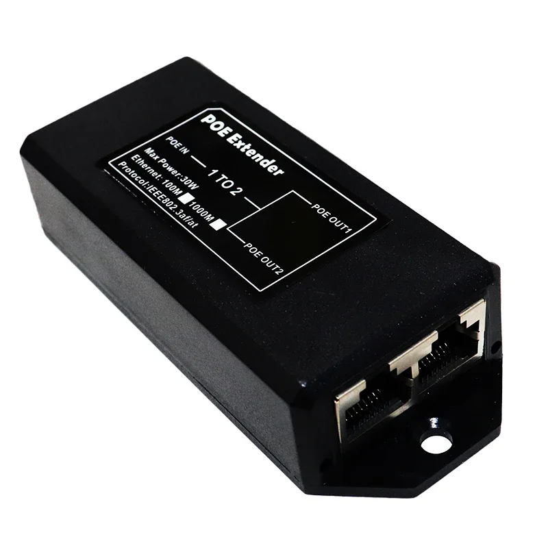 Nowy 2-portowy przedłużacz Gigabit POE 100/1000 Mb/s - IEEE 802.3af/at PoE Repeater dla kamery IP/NVR/AP, przedłużacz zasięgu 100 m