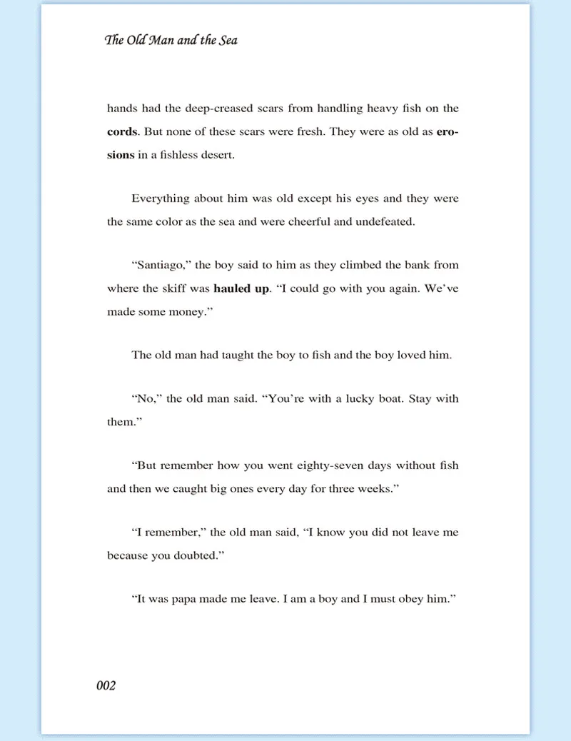 Der alte Mann und das Meer von Ernest Hemingway World, klassische literarische Romane, englisches Buch, Taschenbuch