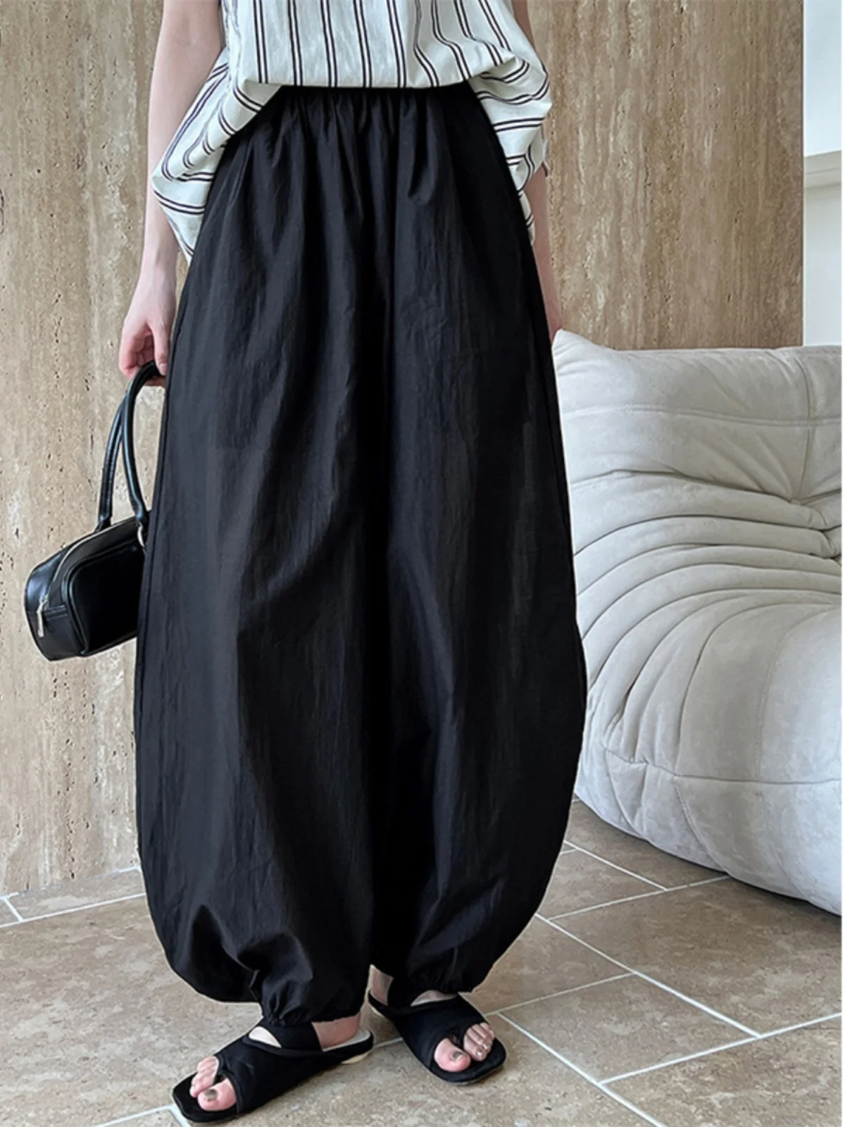 Calças Lanternas Largas para Mulheres Plus Size, Estilo Casual, Confortáveis e com Cintura l