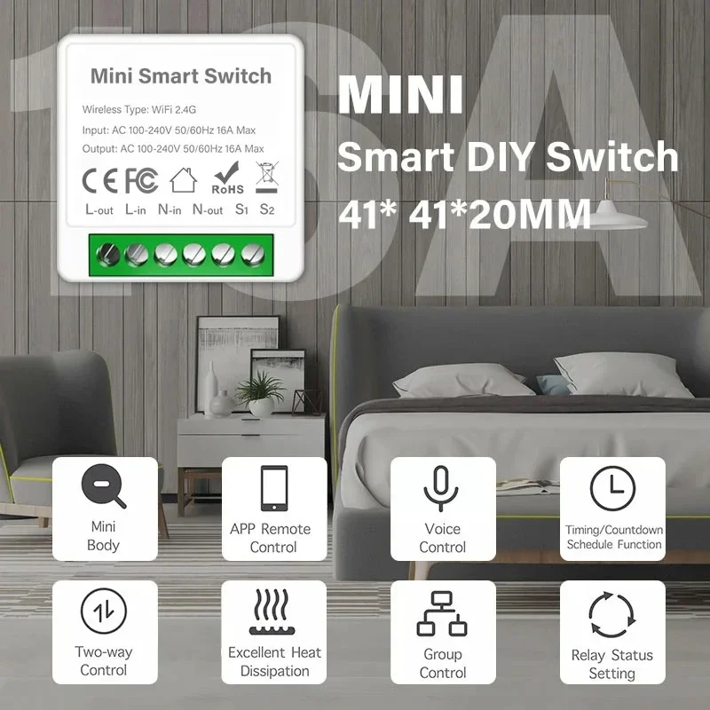 Tuya wifi/zigbee3.0 interruptor inteligente mini disjuntor módulo diy temporizador remoto controle de luz sem fio trabalho com vida inteligente alexa google
