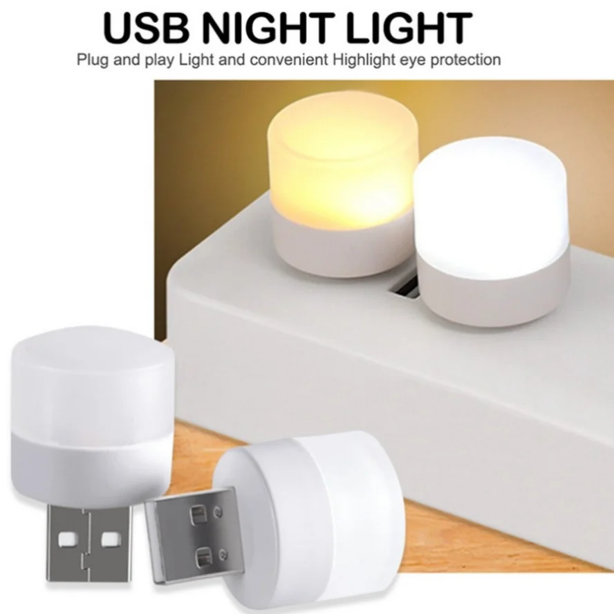 5 pcs USB LED Plug Lamp 1W Super Bright Eye Protection USB Book Light Computer Mobile Power Charging USB Small LED Night Light