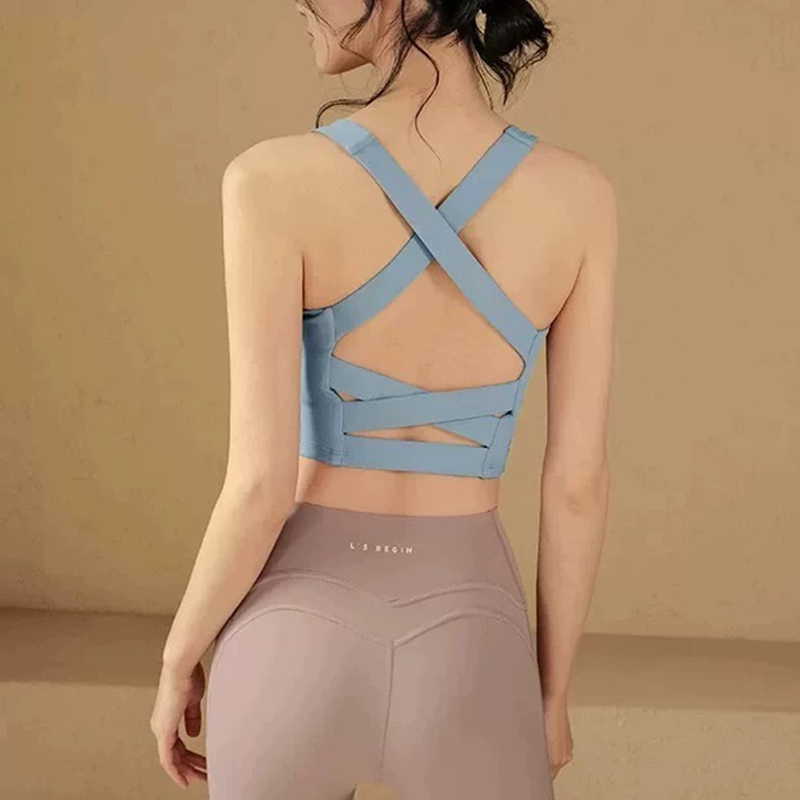 Schokabsorberende sportbeha voor dames Verzameld ontwerp Hardloopfitnessvest Ondergoed Sneldrogende comfortabele beha voor actieve vrouwen