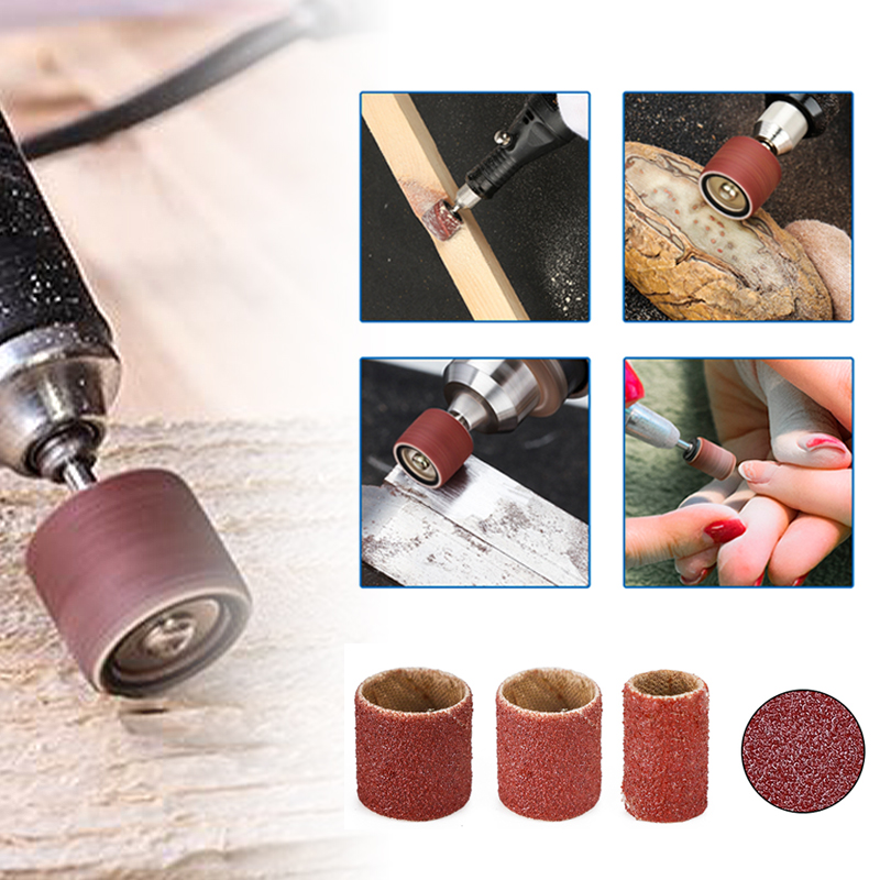ชุดกลองขัด XCAN # 80 # 100 # 120 Grit 6.35 มม. 12.7 มม. Sanding Mandrel สําหรับเครื่องมือโรตารี่ Dremel เครื่องมือขัดแถบขัด