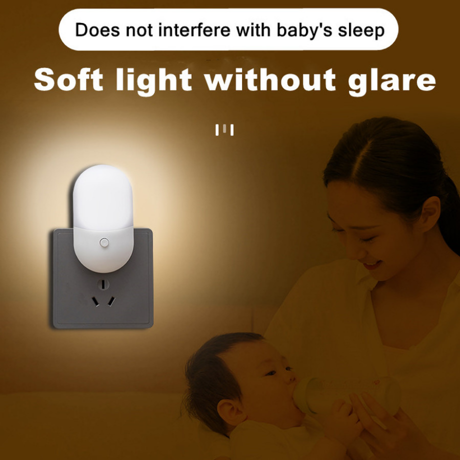 Lámpara de noche con enchufe UE EE. UU., luz LED nocturna AC 85V-265V, lámpara de dormitorio, regalo para niños, bonita lámpara de noche para pasillo, WC