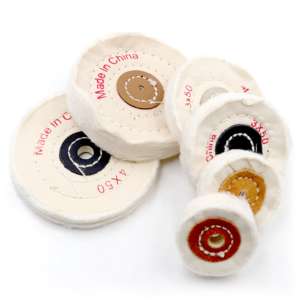 Roue de polissage en tissu blanc, bijoux métalliques, polissage de Surface en acier inoxydable, tissu en pur coton, haute ténacité