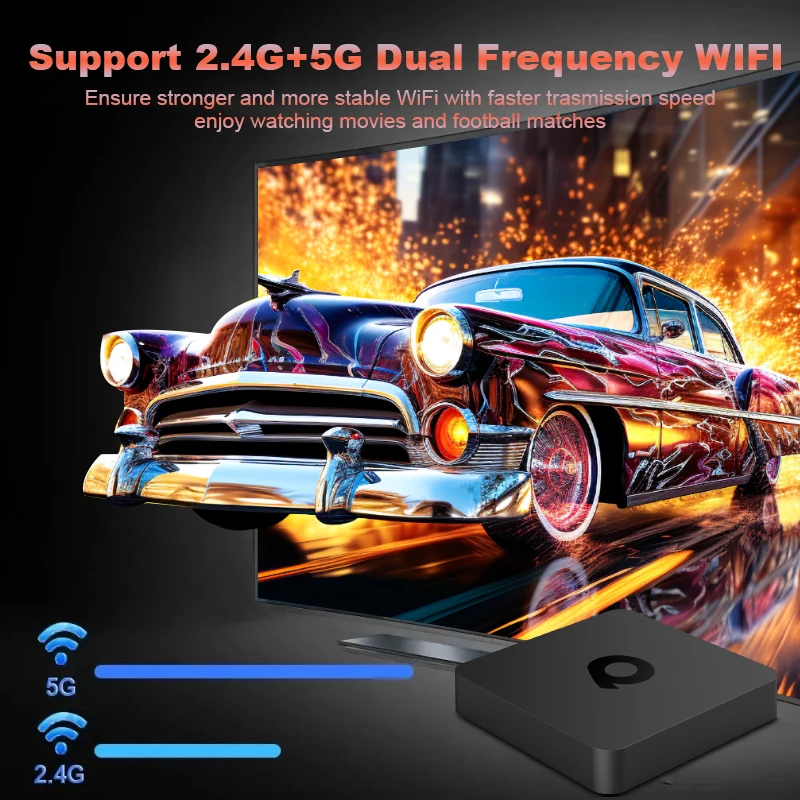 Q1 Smart TV Box Android 10 Allwinner H313 mit Unterstützung Dual Wifi 2,4G & 5G Video HD 4K Media Player Voice BT 5.2 Set Top Box