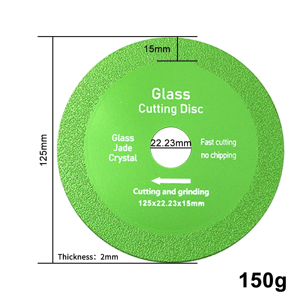 125mm diamante verde lâmina de brasagem ultra fina lâmina de corte cerâmica telha cerâmica jade vidro moagem ferramenta lâmina serra