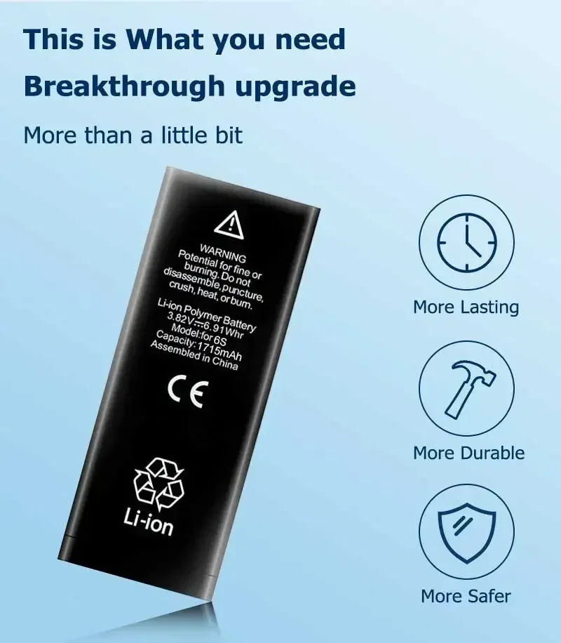 High Capacity phone Battery For Apple 6 S 7 8 + 10 Plus X Xr Xs 11 12 13 14 Pro Max Replacement Bateria For iphone 7 batteries
