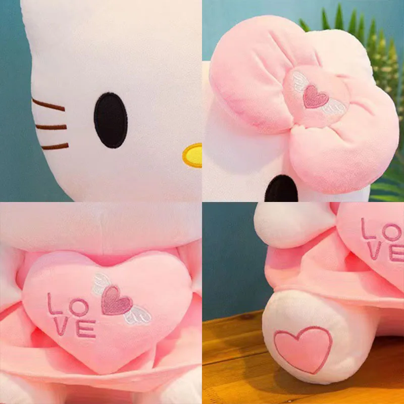 산리오 헬로 키티 고양이 봉제 장난감, 만화 KT 고양이 봉제 인형, 빅 사이즈 박제 애니메이션 베개, 어린이 소녀 생일 선물, 55cm