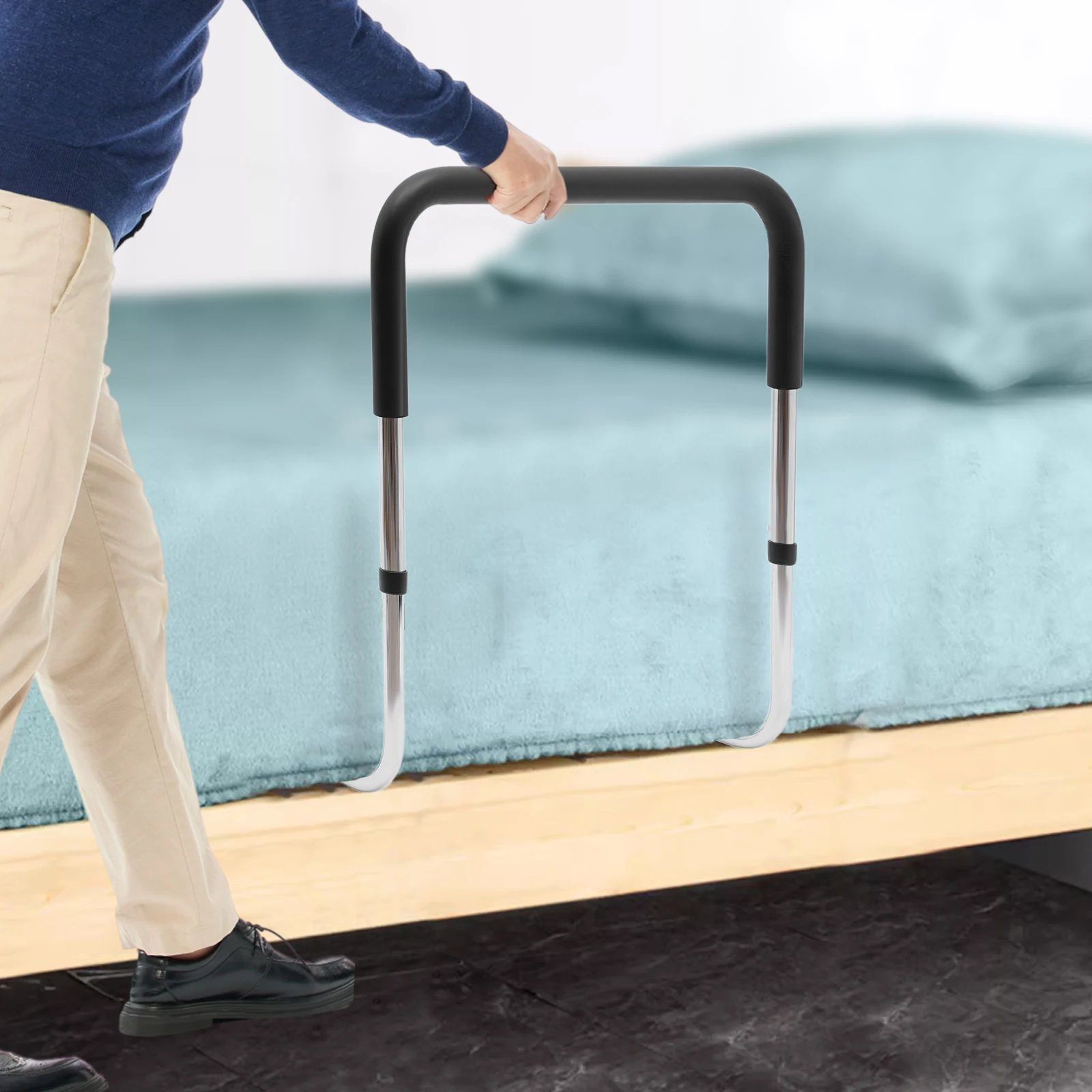 Nachttisch-Leitplanke, Bettgitter für ältere Erwachsene, Nachttisch-Fall, verhindert Haltegriff, höhenverstellbar für die Senioren-Bett-Assistent-Schiene