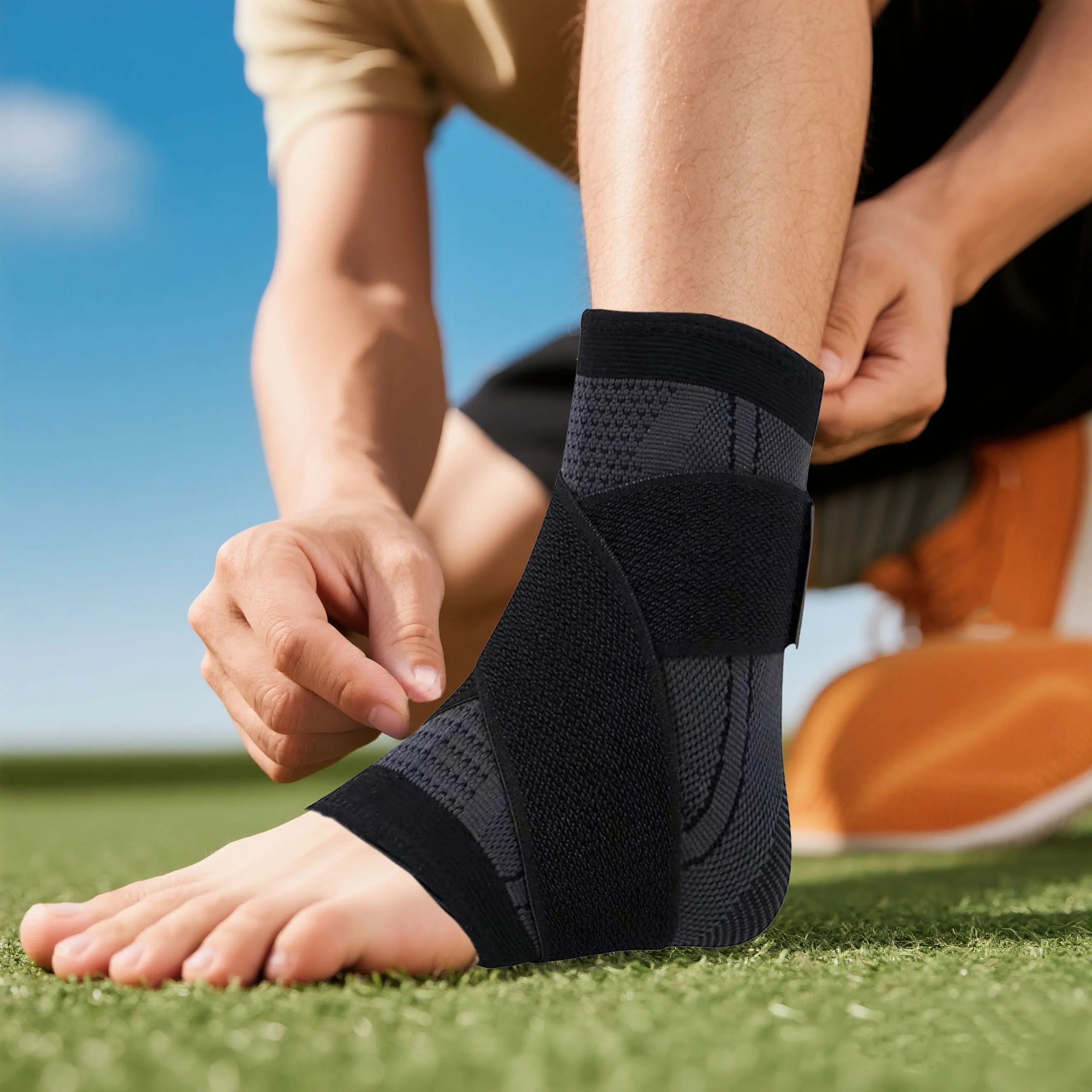 1PC onder druk staande bandage enkelbeschermer sport enkelbandje ondersteuning voetband nylon gebreide elastische enkelbrace gym basketbal hardlopen