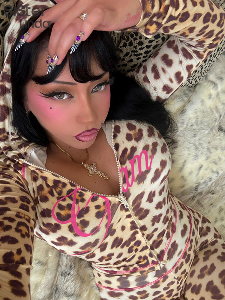 Sisterlinda 夏リリース ジュニア 足首までの長さのハイストリート ミルク ファイバー パンツ スーツ K24S50103 ガール ヒョウ カラー フレア パンツ スーツ