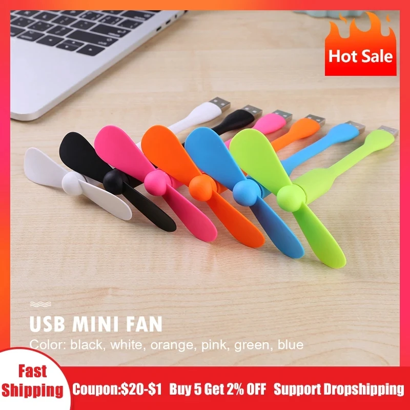Mini ventilador USB, ventilador Flexible y plegable para banco de energía, portátil, PC, cargador de CA, ventilador de refrigeración manual portátil para ordenador, dispositivo de verano
