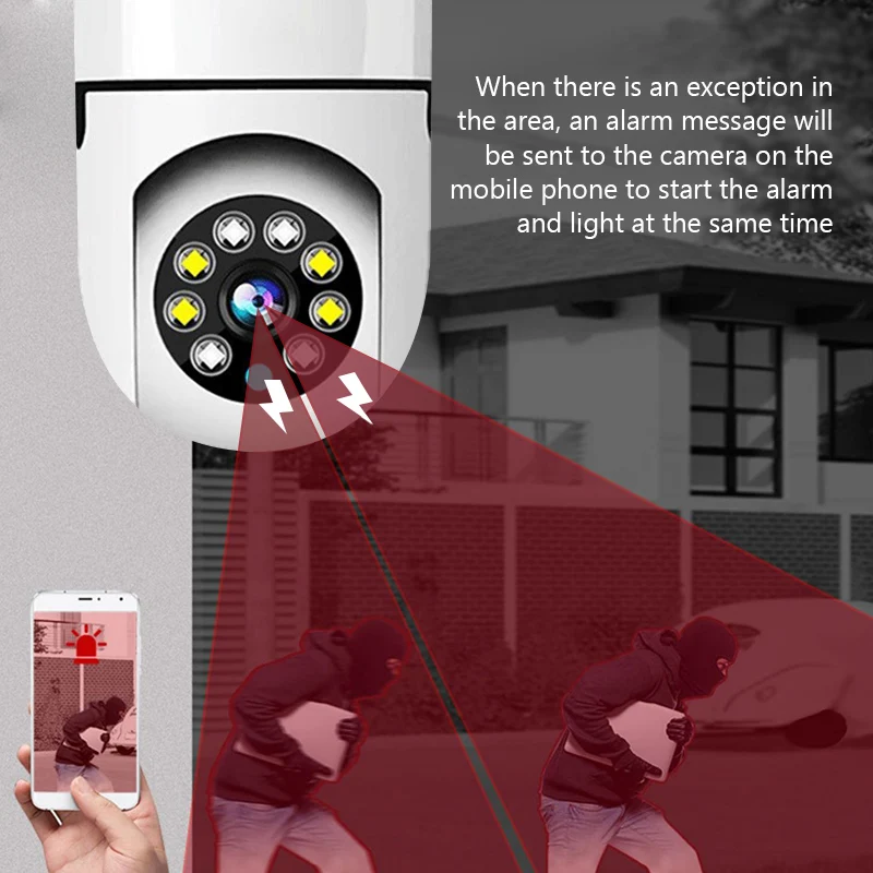 E27 Glühbirne Wifi Kamera Mensch Tracking Farbe Nachtsicht 360 ° Rotation Gegensprechanlage 2mp Kamera Yi Lot App Unterstützung iOS Android-Handy