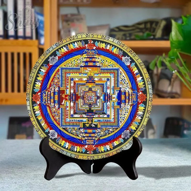 Pasokan Buddha Tibet Buddha Kalachakra Mandala Mantra Kitab Suci Tampilan Altar Keluarga Memberkati Kuil Biksu Ibadah