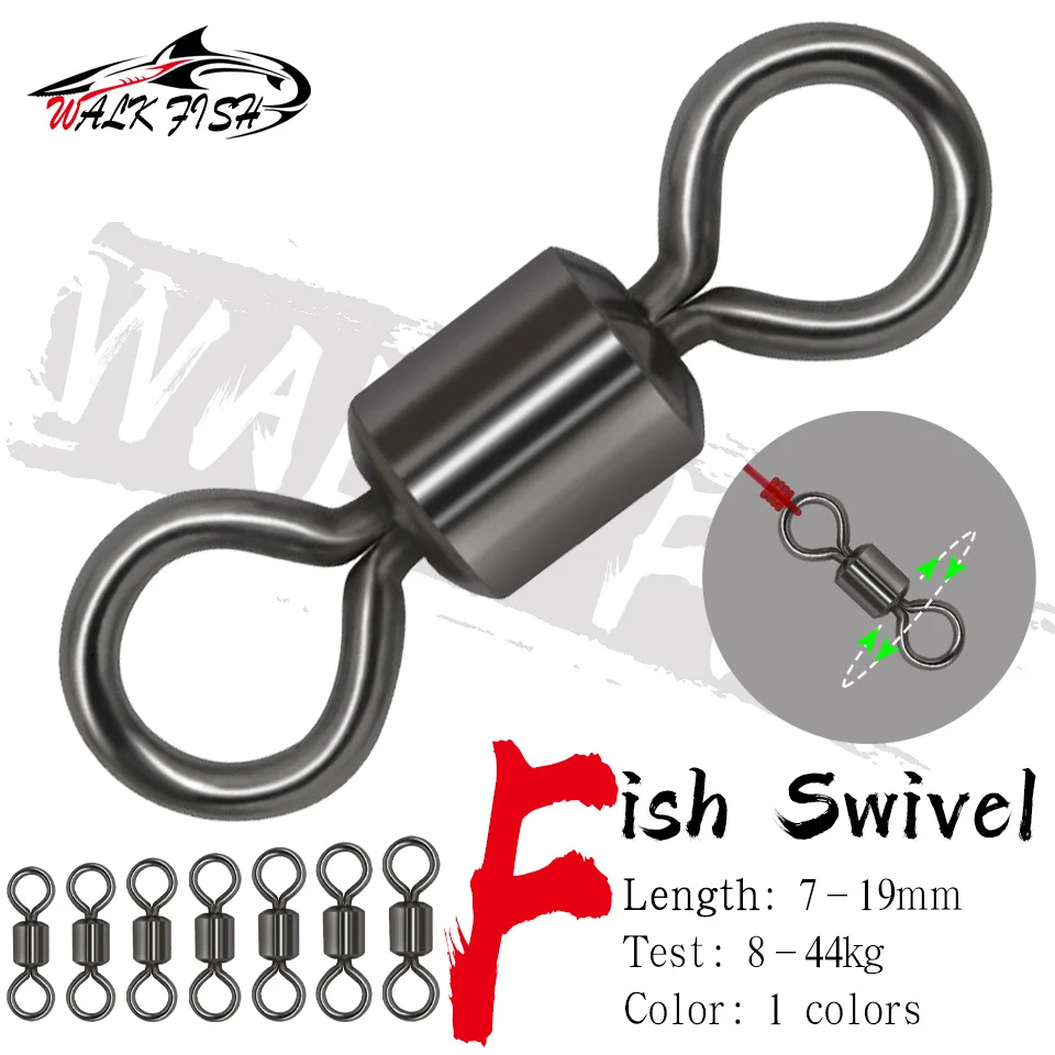 CAMMINARE PESCE 50 Pz/lotto Connettore Ad Anello a forma di 8 Attrezzi Da Pesca Forte Tensibile Girevole Connettore Cuscinetto A Sfere A Scatto Accessori Per la Pesca