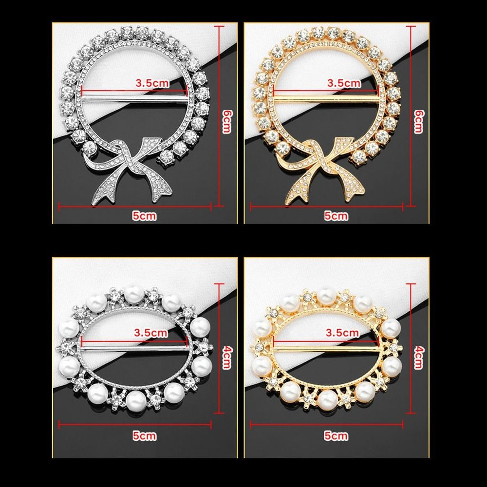 Nuevo Anillo de hebilla anudada de Metal, camiseta de perlas, bufanda, hebilla, accesorios de ropa, botón anudado extraíble para mujer