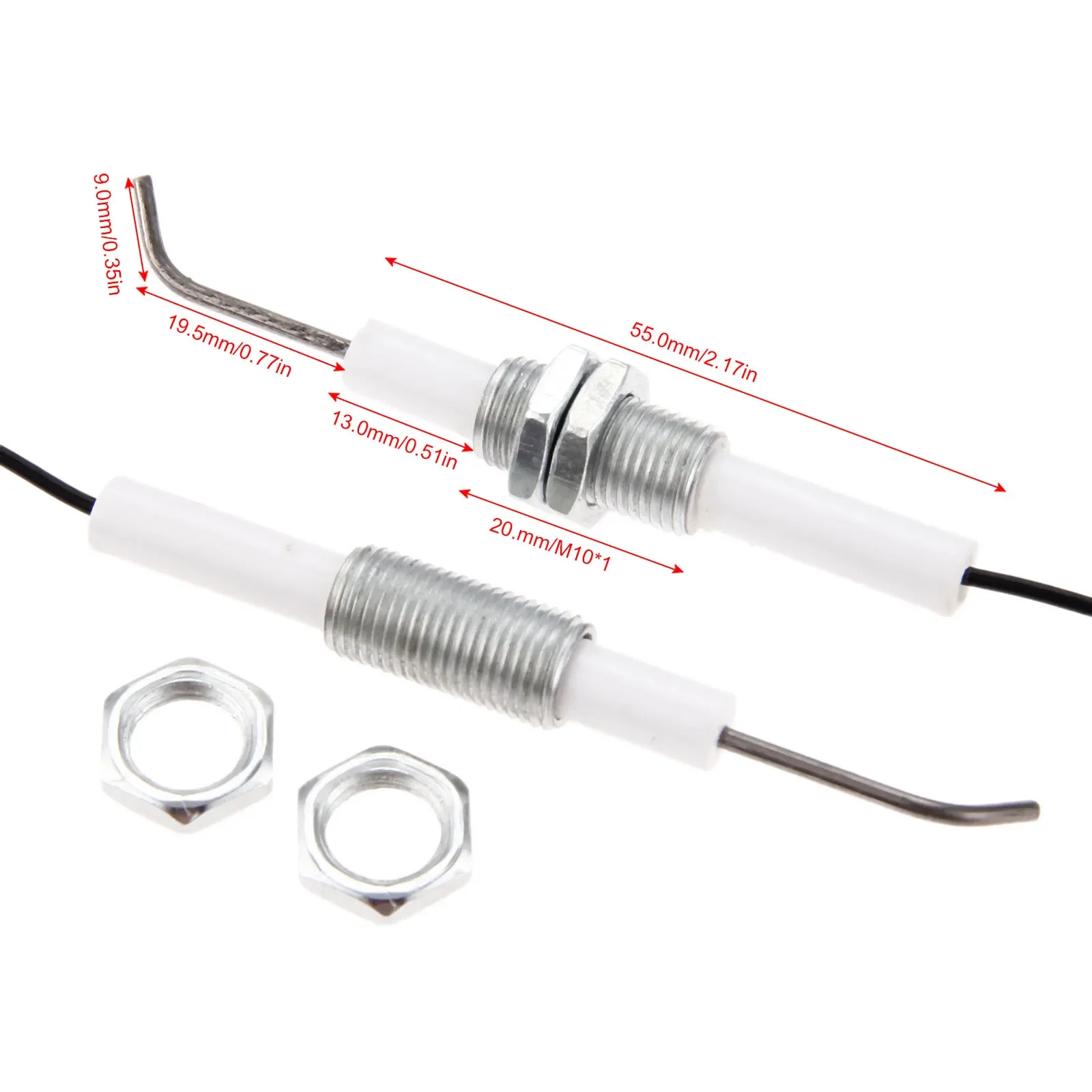 2 Bộ Dụng Cụ Piezo IC Đánh Tia Lửa Điện Bộ Nút Nhấn IC Đánh Tia Lửa Điện Bộ Máy Phát Điện Piezo Khí Phi Công Ignitor Có Ren M10x1 Phù Hợp Với lò Nướng Gas