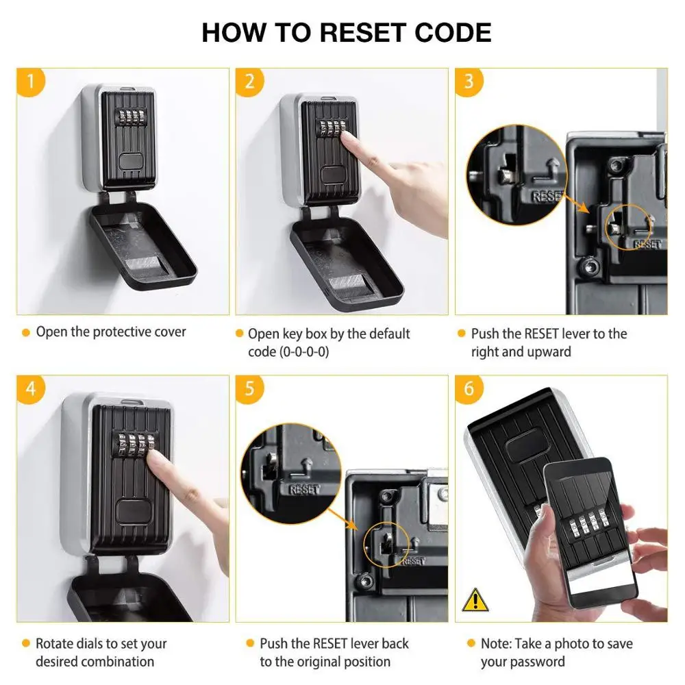 Treo Tường Chìa Khóa An Toàn Hộp Mini Lưu Trữ Keybox Chìa Khóa Lưu Trữ Khóa Hộp Có 4 Chữ Số Kết Hợp Chống Thấm Nước Dành Cho Ngoài Trời sử Dụng