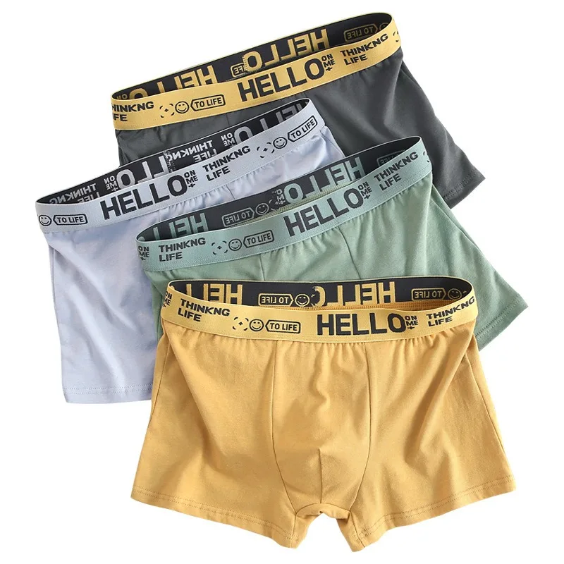 6 Stuks Mannen Ondergoed Jongens Katoenen Onderbroek Mannelijke Pure Mannen Slipje Shorts Ademende Boxershorts Comfortabel zacht Plus size