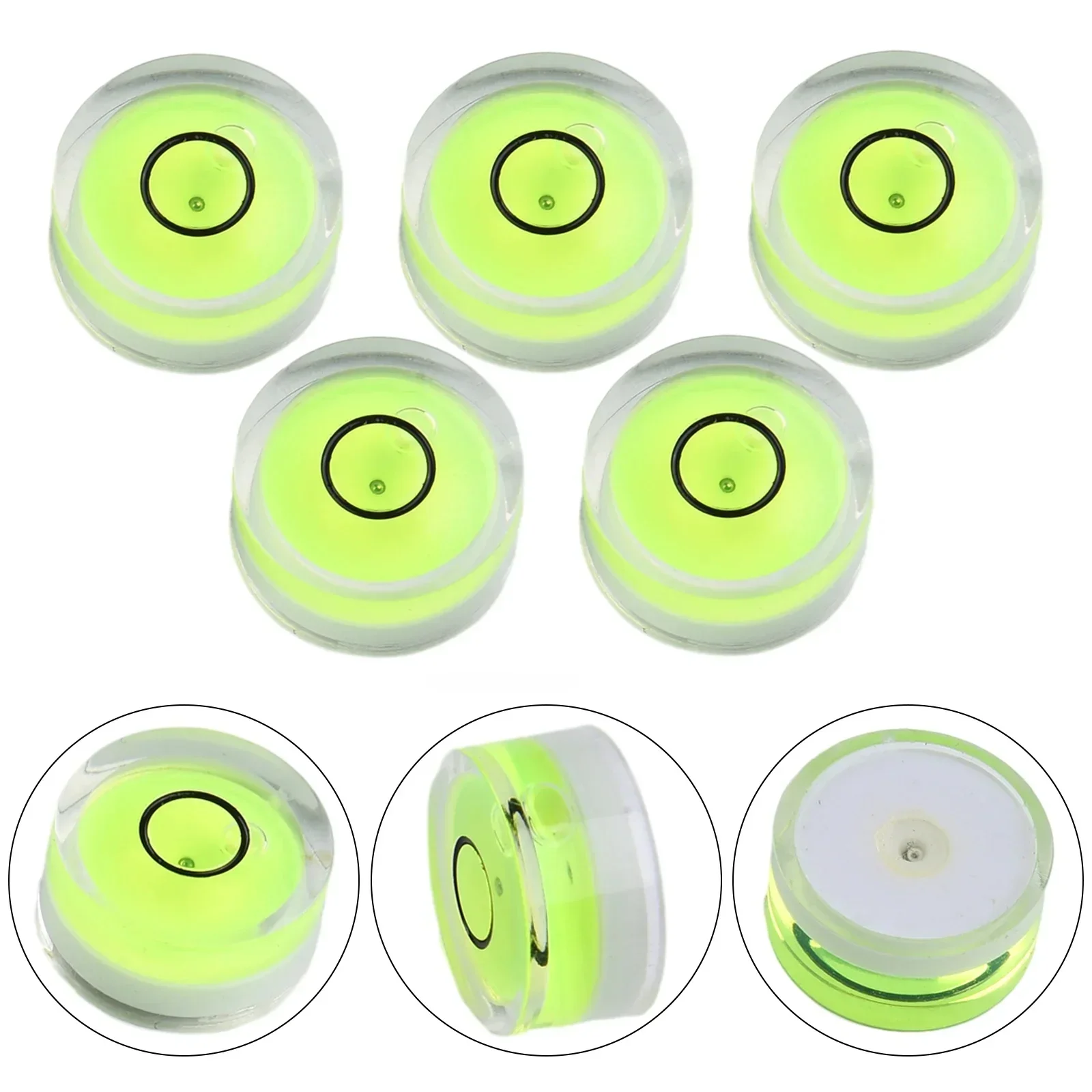 Mini nivel a bulle rond de précision, Instrumento Bullseye, outil de mesure du niveau à bulle de précision horizontal 5 pièces