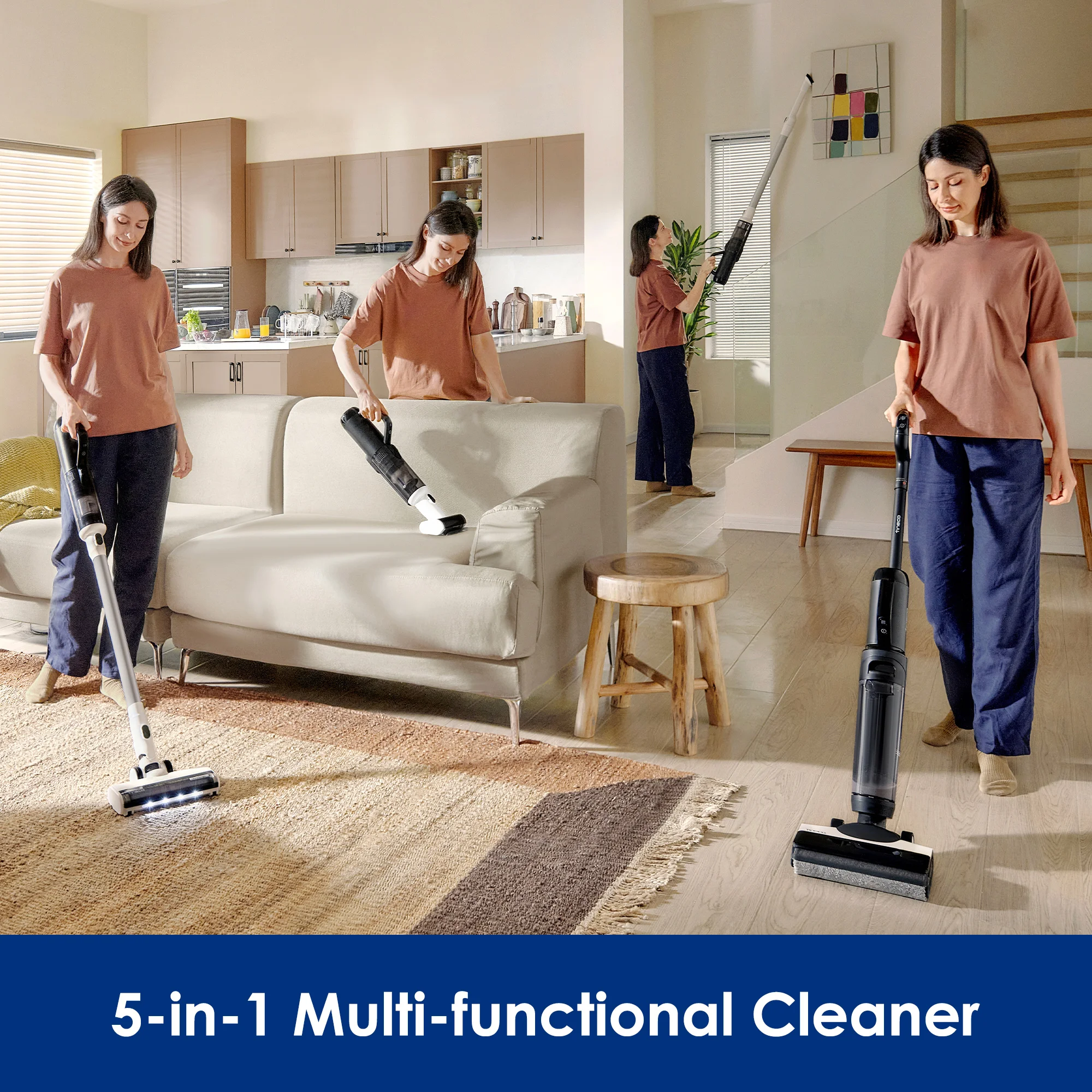 Tineco Floor One Switch S6 Aspirapolvere asciutto e bagnato Lavapavimenti 5 in 1 Autopulente Flash Pulizia a secco a doppio bordo Tutta la casa