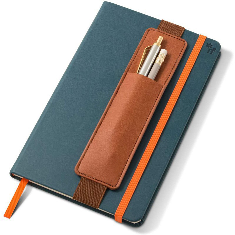 Tragbare Pu-Leder-Stifttasche, elastische Schnalle, Buch-Notizbuch, modische Schule, Stiftetui für Büro, Besprechung, einfach zu tragen, Büromaterial