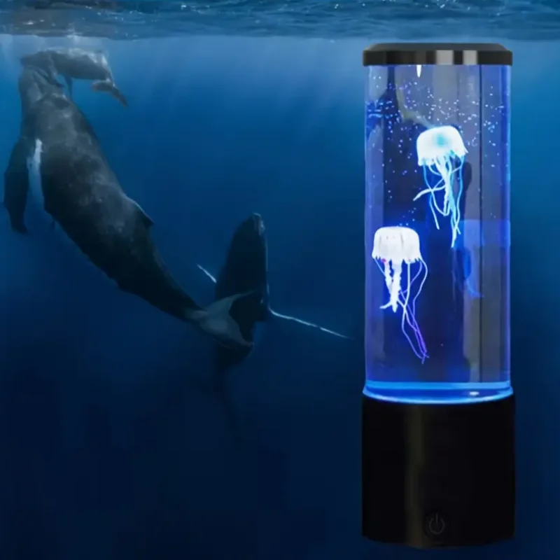 Lámpara de Lava de medusas, luces nocturnas de océano para acuario, luces LED de ambiente de medusas de 7 colores con regalo de decoración de escritorio para dormitorio y hogar