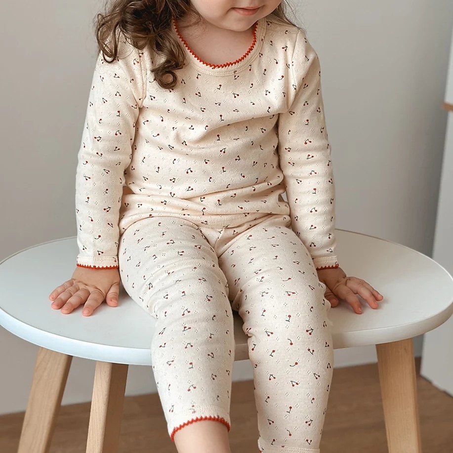 Conjunto de ropa para niño pequeño de 1 a 6T, camiseta de manga larga de algodón 100% de verano, traje de pantalón superior, ropa de casa elástica, conjunto de pijamas de 2 uds.