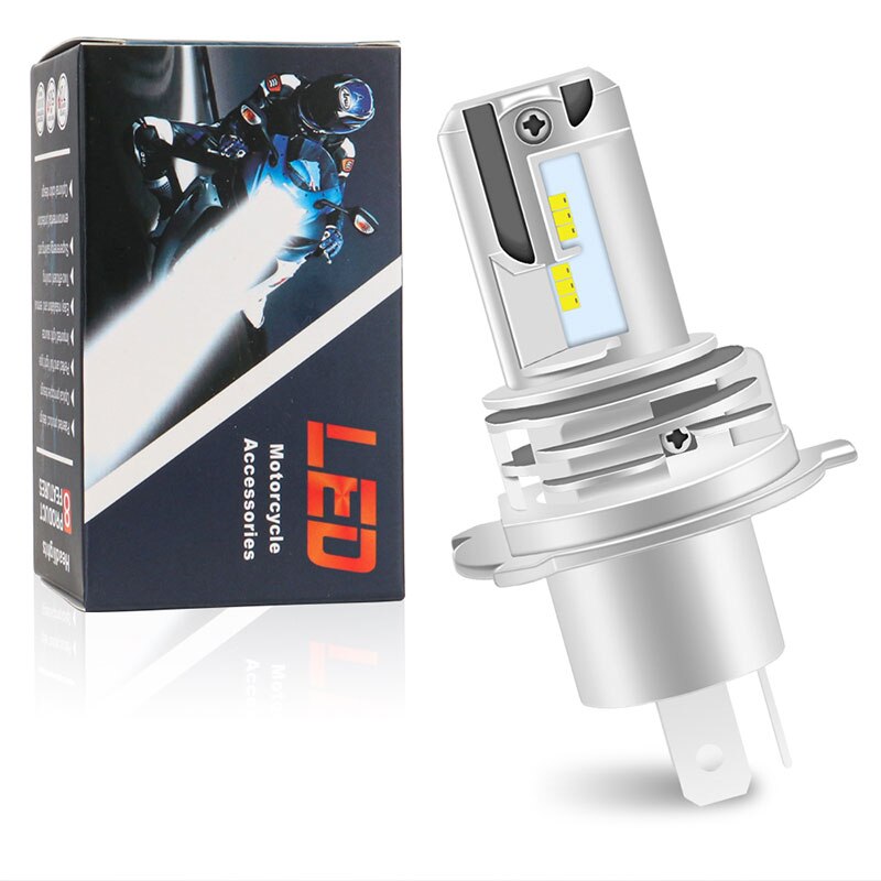 H4 led lâmpadas de farol da motocicleta hi lo feixe moto luzes para yamaha kawasaki suzuki h4 lâmpada led com canbus farol da motocicleta