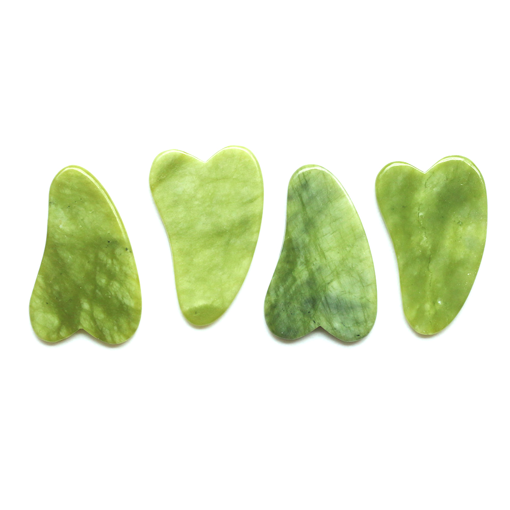 1PC Naturalny kamień jadeitowy Gua Sha Board Masaż Guasha Skrobak Płyta Uroda twarzy Narzędzia do masażu twarzy Szyja Plecy Pielęgnacja skóry
