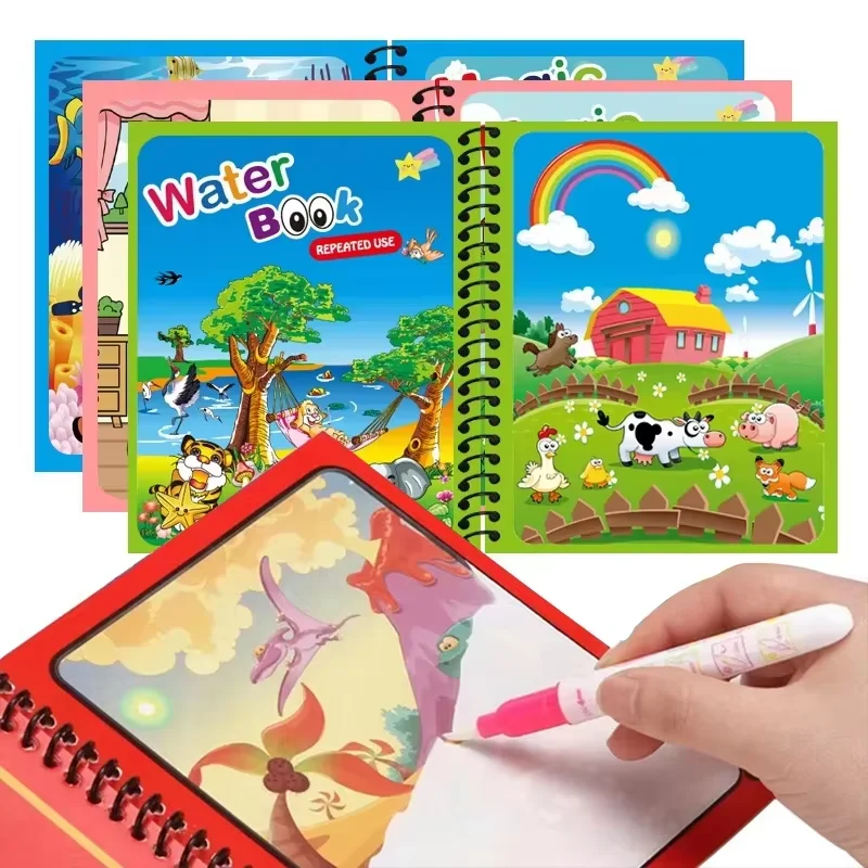 Nước Ma Thuật Sách Vẽ Đồ Chơi Cho Trẻ 2 Đến 4 Tuổi Montessori Đồ Chơi Vẽ Quyển Sách Tranh Bút Cho Bé đồ Chơi 2 Tuổi