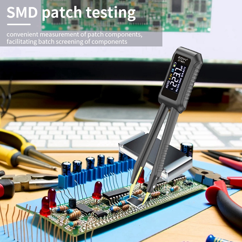 ZOYI ZT-MD1 ดิจิตอลสมาร์ท Tweezer LCR SMD ESR เครื่องทดสอบความต้านทาน Capacitance ตัวเหนี่ยวนําไดโอดทดสอบการแก้จุดบกพร่องซ่อมเครื่องมือ