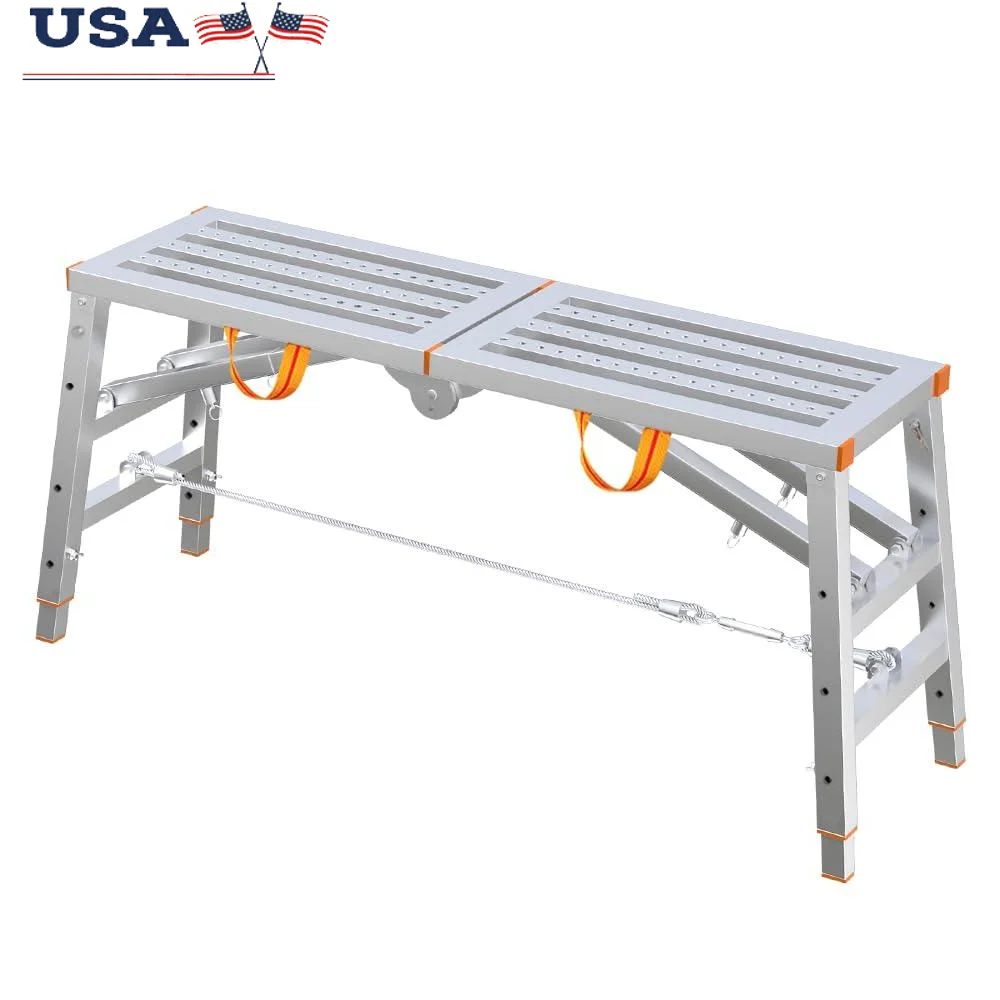Folding Tripod Work Platform Tower Ladder Stool Multifunctional Portable Scaffolding Equipment Easy Assembly Rust Resistant