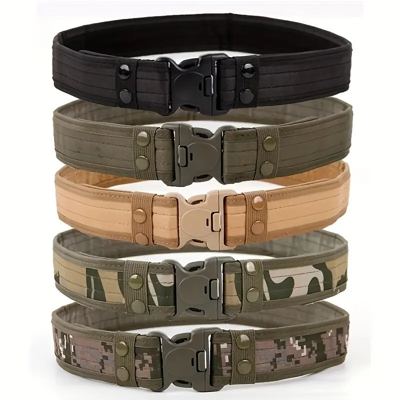 Cinto masculino camuflagem ao ar livre cinto tático oxford pano cinto de montanhismo cinto de náilon cintura larga cinto de trabalho cintos neutros