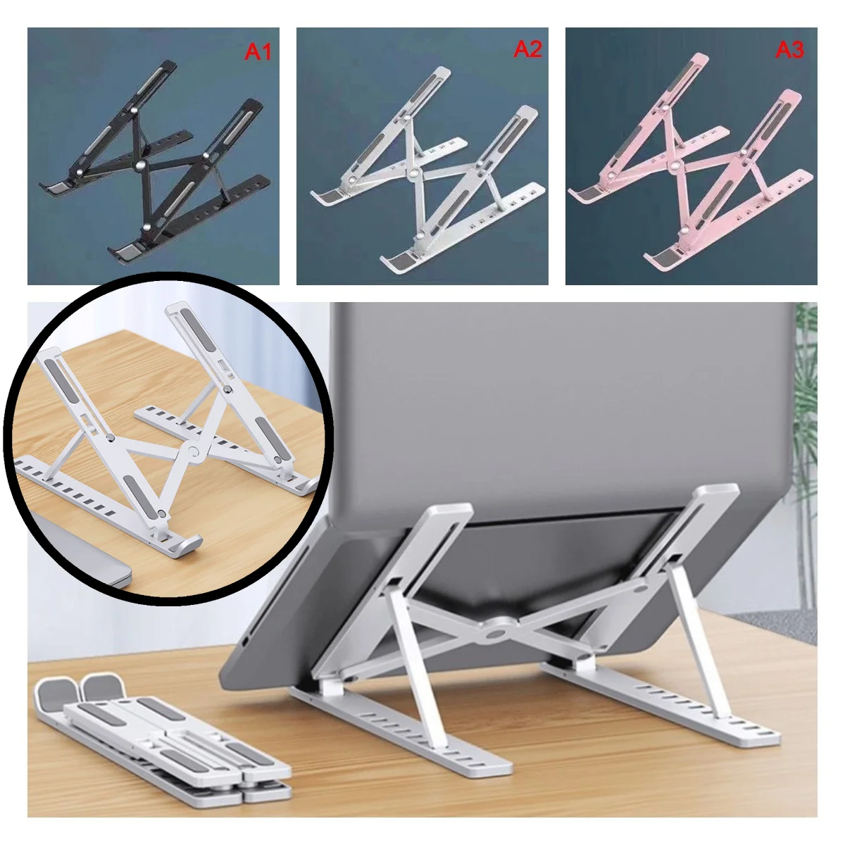 Giá Đỡ Laptop Di Động Giá Đỡ Có Thể Gập Lại Hợp Kim Nhôm Cho Máy Tính Xách Tay Máy Tính Bảng