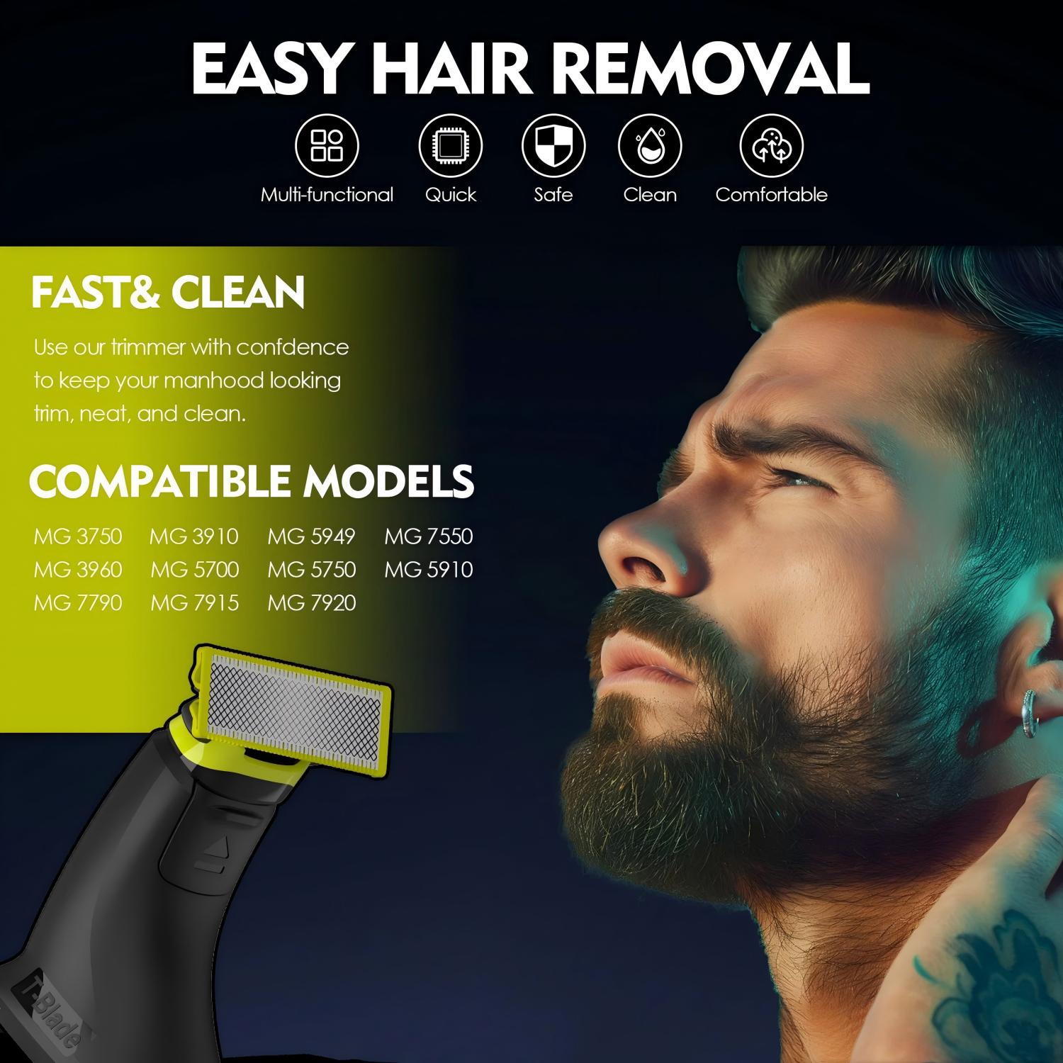 YUKU Shaver Replacement Kit for Philips Philips Norelco Multigroom Series 3000 5000 7000 Electric Trimmer Replacement Blades