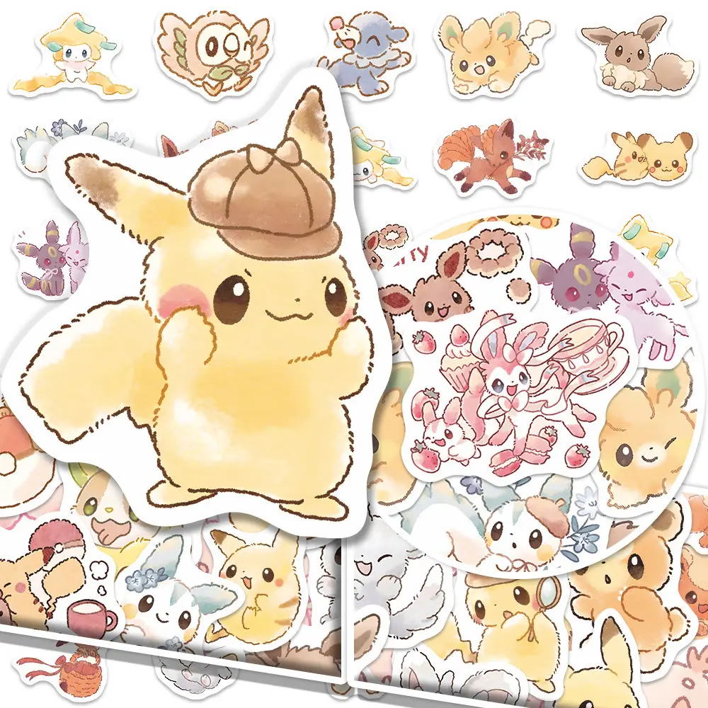 80 Uds Pokemon Anime pegatinas Pikachu portátil monopatín álbum de recortes maleta bicicleta Kawaii pegatina guitarra teléfono dibujos animados chico regalo juguetes