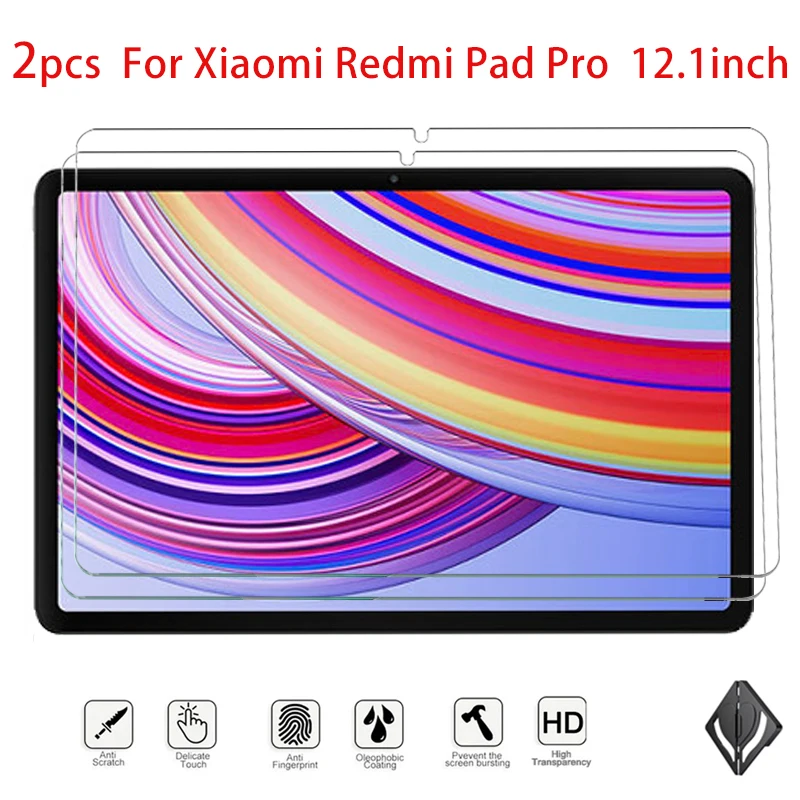 2 pçs vidro temperado para xiaomi redmi pad pro 12.1 polegada protetor de tela para redmi pad2 11 polegada hd protetor de vidro
