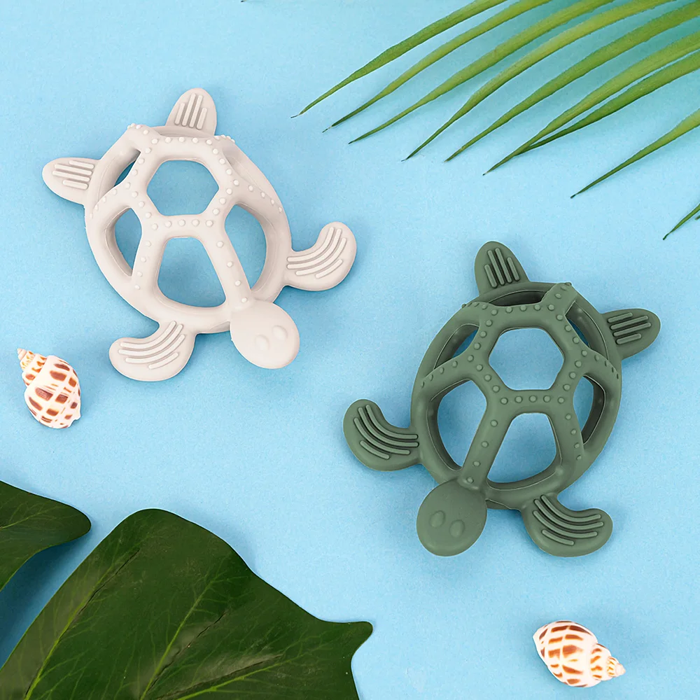 1pc Baby Silicone Teether Rodent Cartoon Animals Food Grade Silicone Turtle DIY Teething Toys For Teeth Rod Teethers Gift